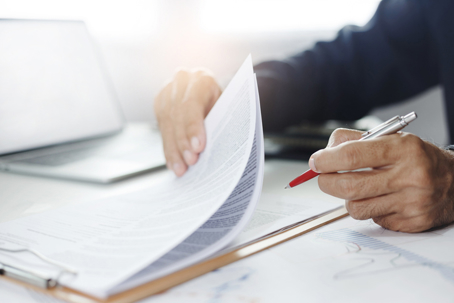 person checking legal documents
